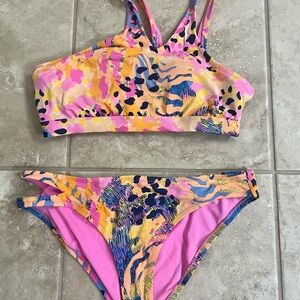 Jessica Simpson Pink and Yellow Bikini Set